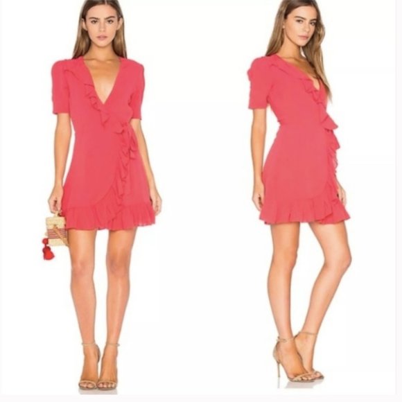 NWT Privacy Please June Ruffle Wrap Dress Sz M - Picture 4 of 6